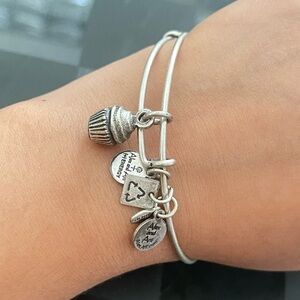 Alex and ani silver tone cupcake bracelet